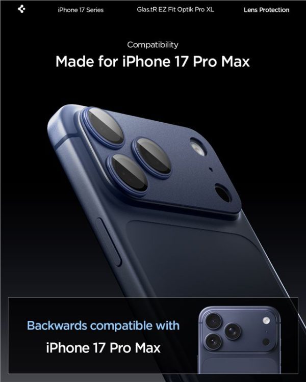 Spigen Glass tR EZ Fit Optik Pro XL 1 Pack Blue-Apple iPhone 17 Pro Max (AGL10651) - Image 4