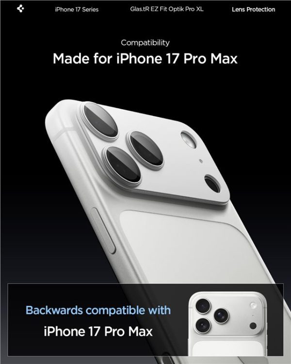 Spigen Glass tR EZ Fit Optik Pro XL 1 Pack Silver-Apple iPhone 17 Pro Max (AGL10652) - Image 17
