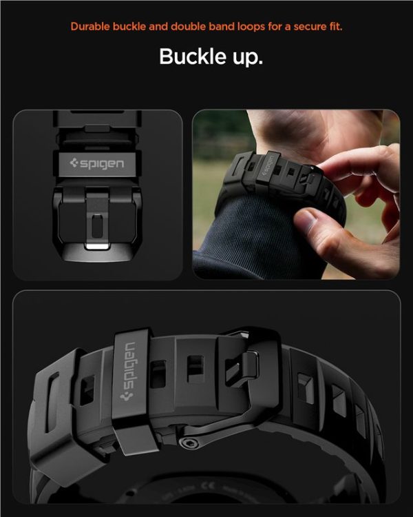 Spigen Silicone Band black-Samsung Galaxy Watch 8 46/44/40mm (AMP10151) - Image 9