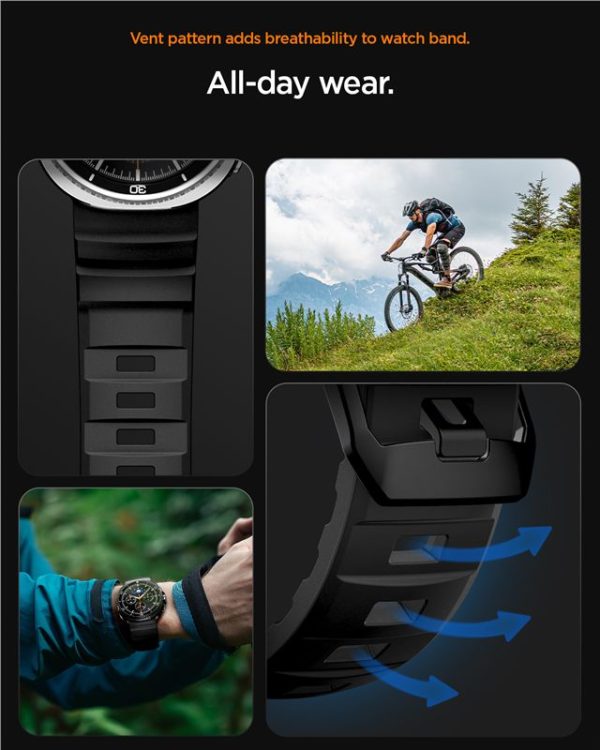 Spigen Silicone Band black-Samsung Galaxy Watch 8 46/44/40mm (AMP10151) - Image 10