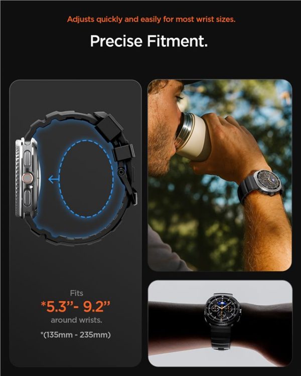 Spigen Silicone Band black-Samsung Galaxy Watch 8 46/44/40mm (AMP10151) - Image 11