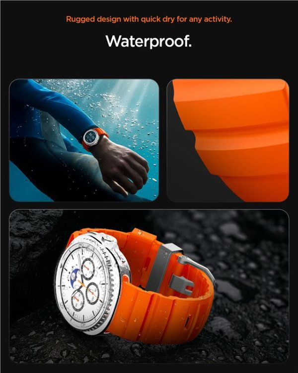 Spigen Silicone Band orange-Samsung Galaxy Watch 8 46/44/40mm (AMP10152) - Image 5