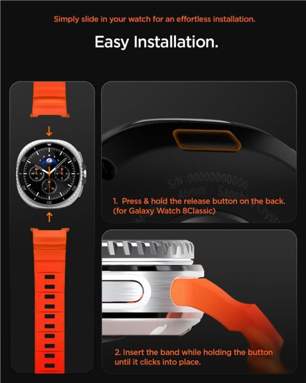 Spigen Silicone Band orange-Samsung Galaxy Watch 8 46/44/40mm (AMP10152) - Image 11