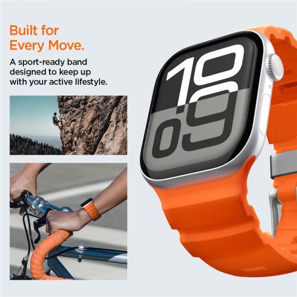 Spigen Silicone Band orange-Apple Watch 49/46/45/44mm (AMP10509) - Image 9