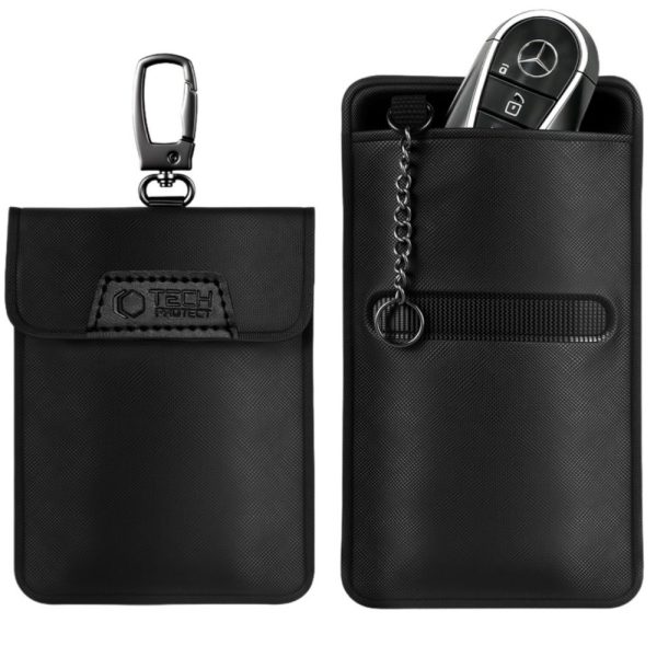 TECH-PROTECT KLR400 POUCH KEYLESS RFID SIGNAL BLOCKER CASE BLACK/BLACK - Image 3