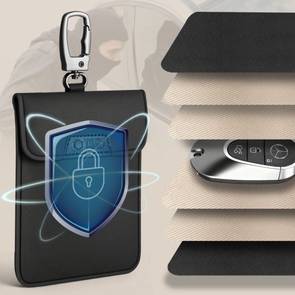 TECH-PROTECT KLR400 POUCH KEYLESS RFID SIGNAL BLOCKER CASE BLACK/BLACK - Image 4