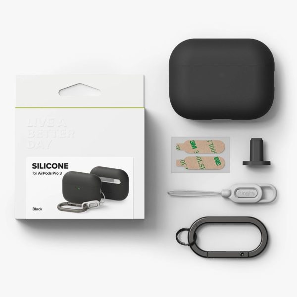 RINGKE SILICONE APPLE AIRPODS PRO 3 BLACK - Image 6