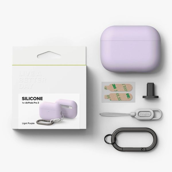 RINGKE SILICONE APPLE AIRPODS PRO 3 LIGHT PURPLE - Image 6