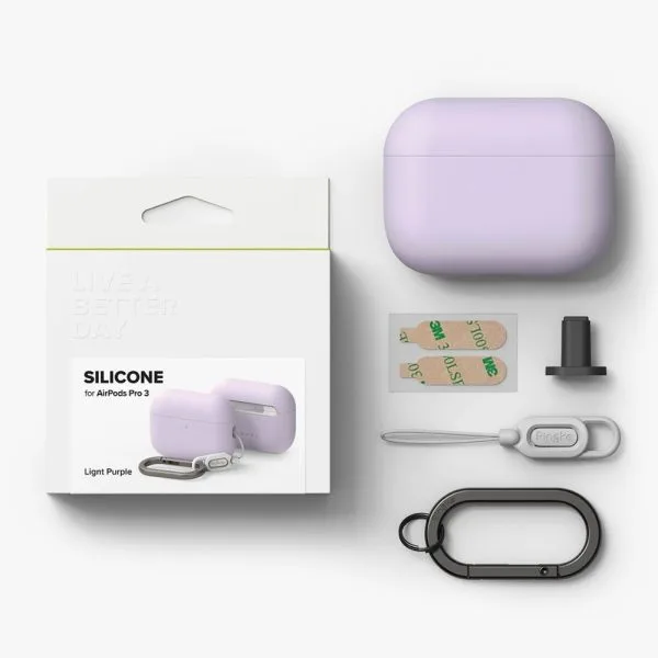 Θήκη Apple AirPods Pro 3 Ringke Silicone Light Purple - Image 6