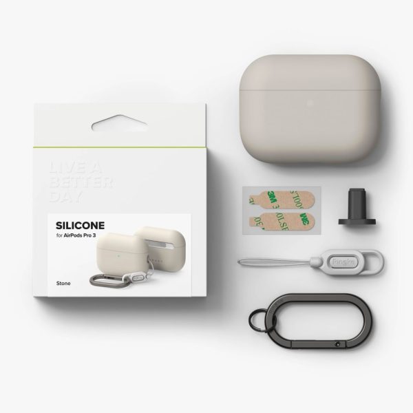 RINGKE SILICONE APPLE AIRPODS PRO 3 STONE - Image 6