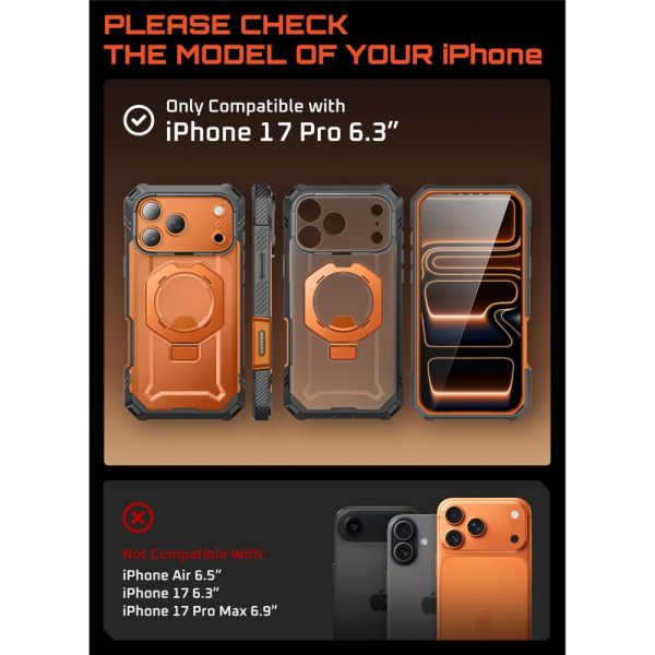 SUPCASE UB GRIP PRO MAG MAGSAFE IPHONE 17 PRO CLEAR/CORAL - Image 3