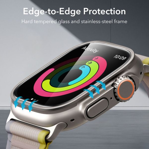 ESR ARMORITE TEMPERED GLASS 2-PACK APPLE WATCH ULTRA 1/2/3 49MM TITANIUM - Image 6