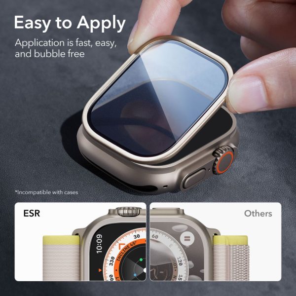 ESR ARMORITE TEMPERED GLASS 2-PACK APPLE WATCH ULTRA 1/2/3 49MM TITANIUM - Image 7