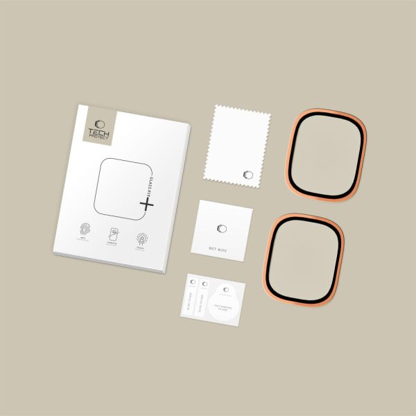 TECH-PROTECT GLASS RING 2-PACK APPLE WATCH ULTRA 1/2/3 (49MM) COSMIC ORANGE - Image 2