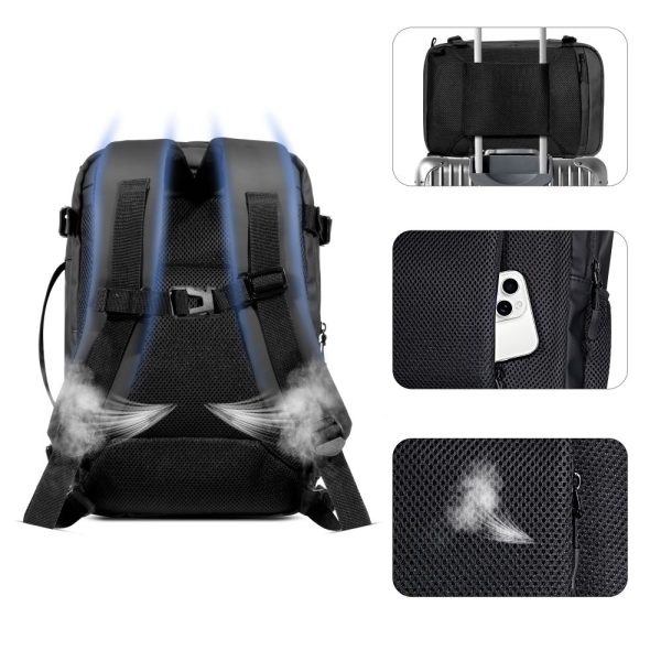 TECH-PROTECT DEFENDER S50 RYANAIR & WIZZAIR TRAVEL LAPTOP CABIN BACKPACK 20L 40x20x25 BLACK - Image 7