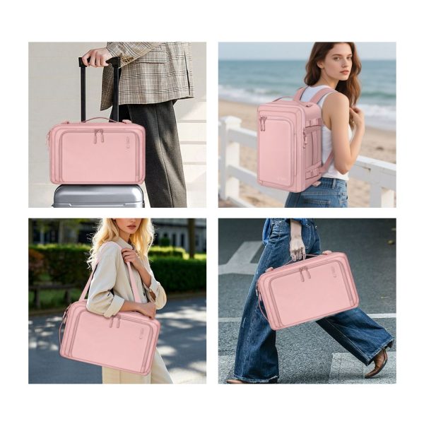 TECH-PROTECT DEFENDER S50 RYANAIR & WIZZAIR TRAVEL LAPTOP CABIN BACKPACK 20L 40x20x25 DUSTY PINK - Image 8