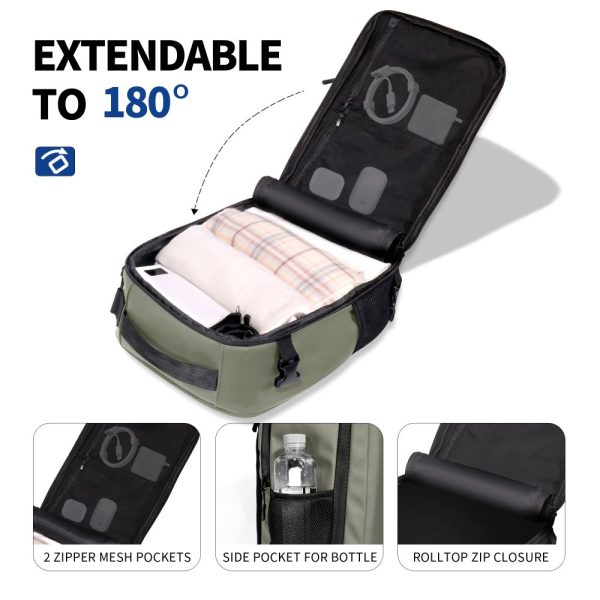 TECH-PROTECT DEFENDER S50 RYANAIR & WIZZAIR TRAVEL LAPTOP CABIN BACKPACK 20L 40x20x25 OLIVE GREEN - Image 6