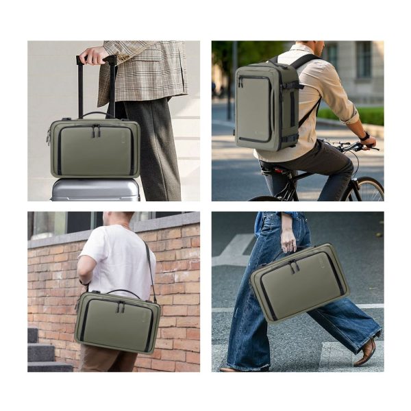 TECH-PROTECT DEFENDER S50 RYANAIR & WIZZAIR TRAVEL LAPTOP CABIN BACKPACK 20L 40x20x25 OLIVE GREEN - Image 8