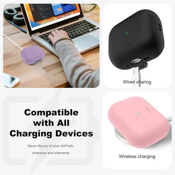 Θήκη Apple AirPods Pro 3 Tech-Protect Silicone Dusty Pink - Image 5