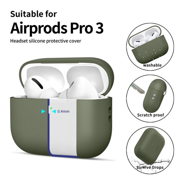 TECH-PROTECT SILICONE APPLE AIRPODS PRO 3 OLIVE GREEN - Image 4