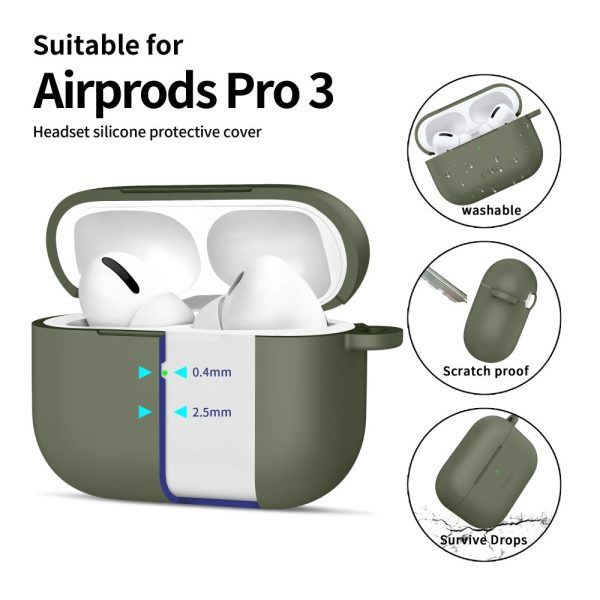 TECH-PROTECT SILICONE HOOK APPLE AIRPODS PRO 3 OLIVE GREEN - Image 4