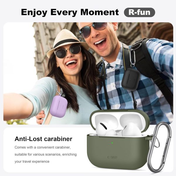 TECH-PROTECT SILICONE HOOK APPLE AIRPODS PRO 3 OLIVE GREEN - Image 7
