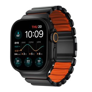 Nomad Spartan Band Black Titanium Ultra Orange FKM AW 45/46/49mm