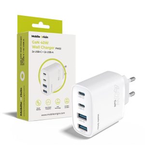 Mobile Origin 40W GaN Wall Charger PW22 - 2x USB-C + 2x USB-A