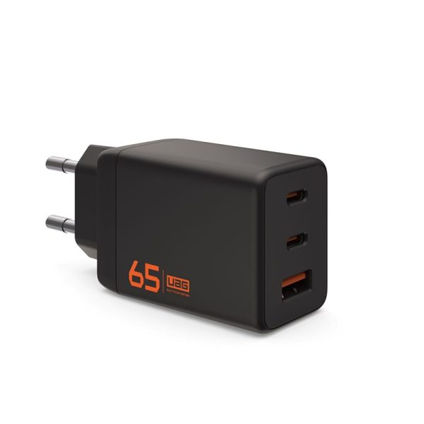 UAG SRGE 65W 3Port ((2)USB-C (1)USB-A)Wall Charger EU Black (9B443711V4040) - Image 5
