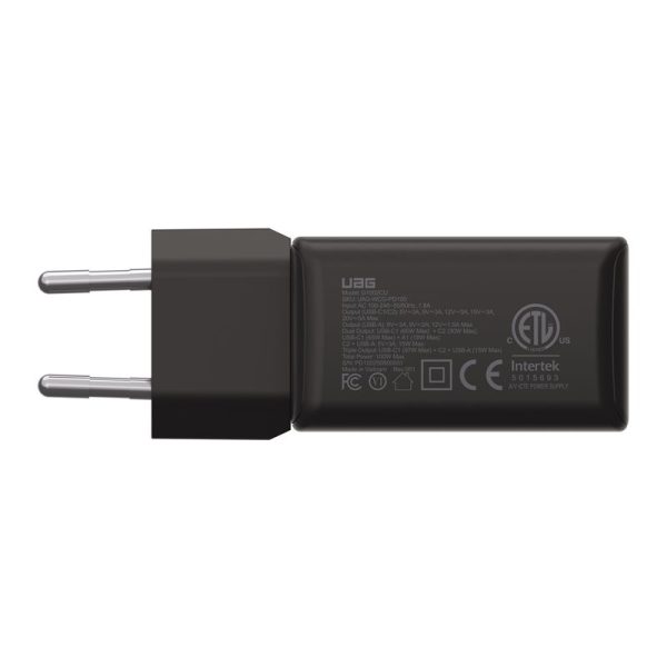 UAG SRGE 100W 3Port ((2)USB-C (1)USB-A) Wall Charger WW Black (9B443811V4040) - Image 4