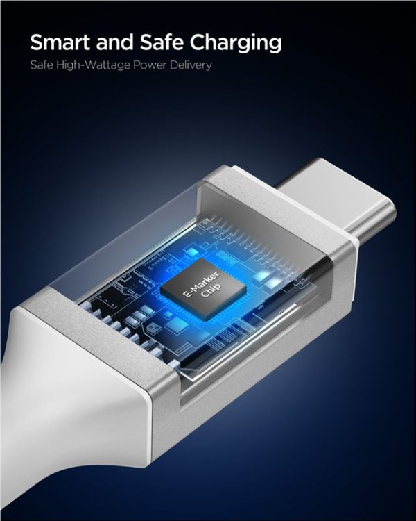 Spigen Essential USB C to USB C 240W Fabric Cable white EB24015CC (ACA10422) - Image 3