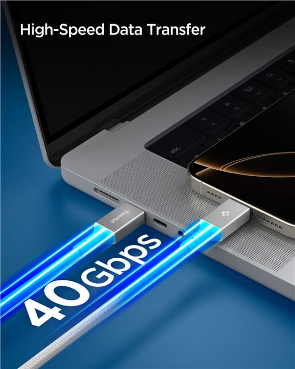 Spigen Essential USB C to USB C 240W Fabric Cable white EB24015CC (ACA10422) - Image 6