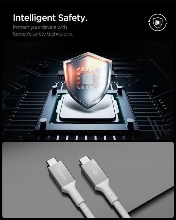 Spigen Essential USB C to USB C 240W Fabric Cable white EB24015CC (ACA10422) - Image 8