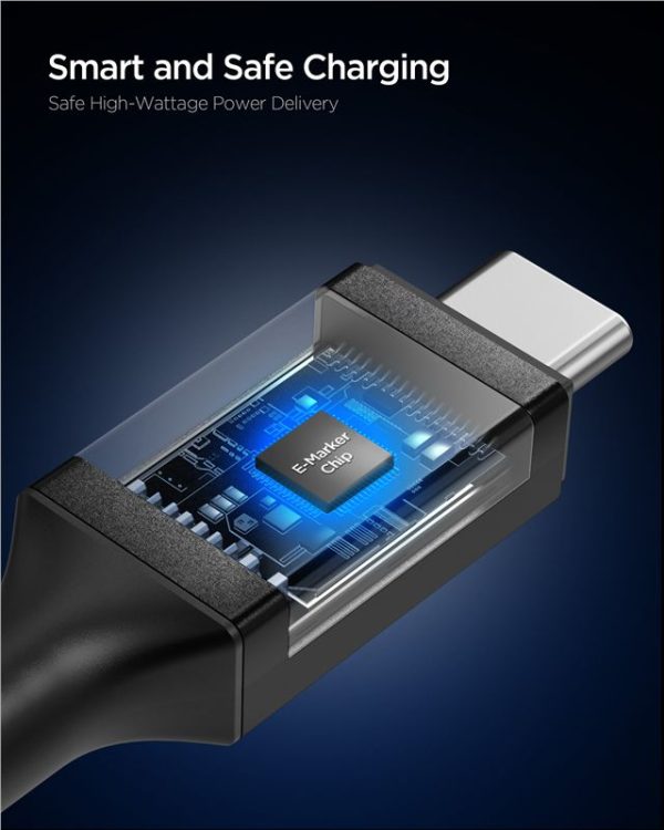 Spigen Essential USB C to USB C 240W Fabric Cable Black EB24015CC (ACA10423) - Image 4