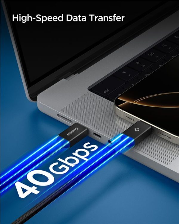 Spigen Essential USB C to USB C 240W Fabric Cable Black EB24015CC (ACA10423) - Image 5