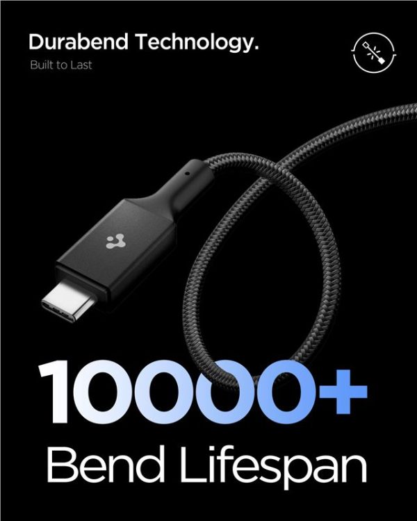 Spigen Essential USB C to USB C 240W Fabric Cable Black EB24015CC (ACA10423) - Image 7