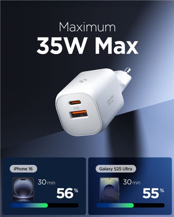 Spigen Essential 35W Wall Charger EE352EU White (ACH09462) - Image 4