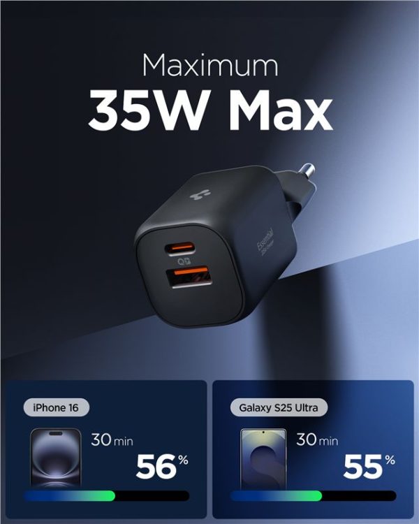 Spigen Essential 35W Wall Charger EE352EU Black (ACH09463) - Image 5