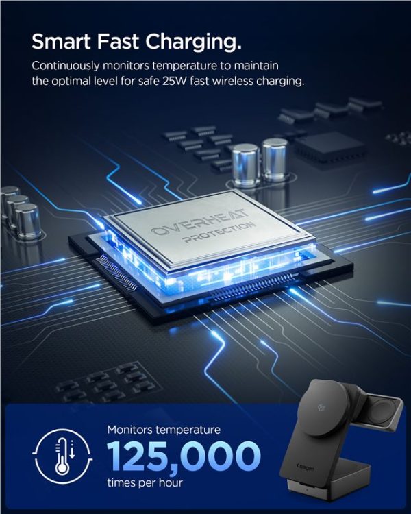 Spigen Essential MagSafe 3-in-1 Wireless Charger EF323MQ Black (ACH10398) - Image 6