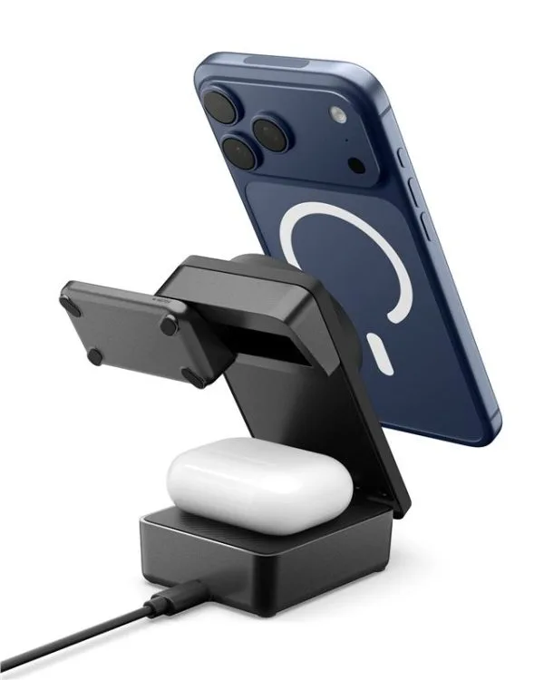 Ασύρματος Φορτιστής 3 σε 1 Spigen EF323MQ Essential MagSafe Qi2.2 25W Black (ACH10398) - Image 9