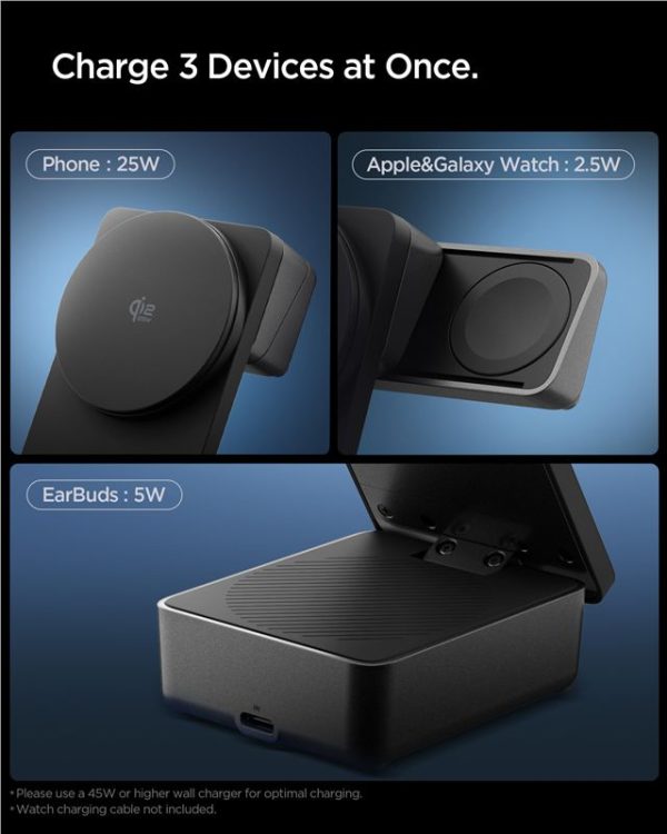 Spigen Essential MagSafe 3-in-1 Wireless Charger EF323MQ Black (ACH10398) - Image 10
