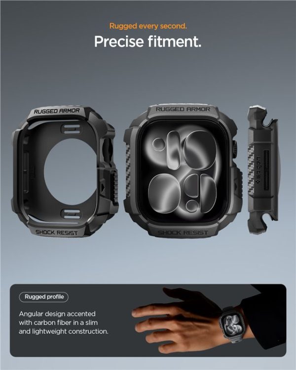 Spigen Rugged Armor 2 Matte Black-Apple Watch 11 46mm (ACS10499) - Image 7