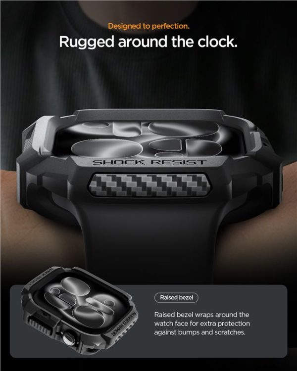 Spigen Rugged Armor 2 Matte Black-Apple Watch 11 46mm (ACS10499) - Image 8