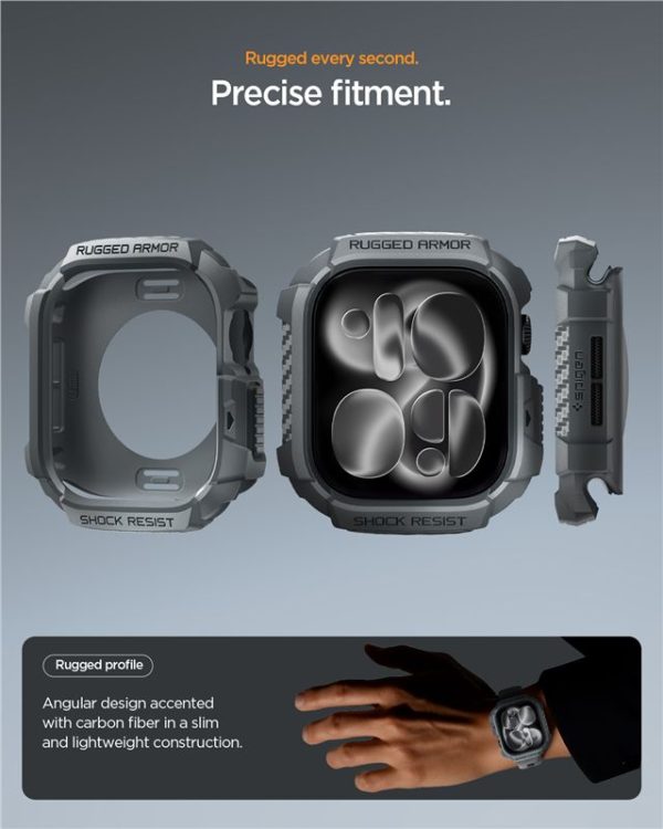 Spigen Rugged Armor 2 Dark Gray-Apple Watch 11 46mm (ACS10500) - Image 10