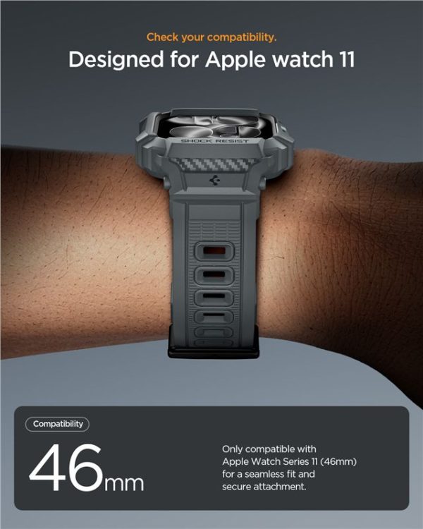 Spigen Rugged Armor Pro 2 Dark Gray-Apple Watch 11 46mm (ACS10504) - Image 4