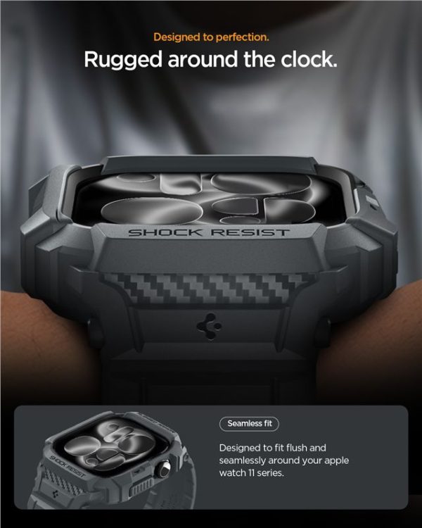 Spigen Rugged Armor Pro 2 Dark Gray-Apple Watch 11 46mm (ACS10504) - Image 7