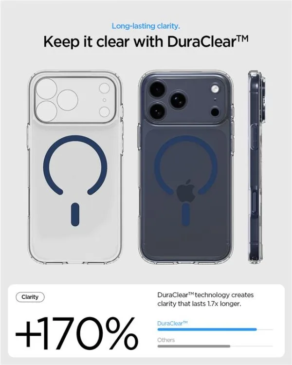 Θήκη Spigen Ultra Hybrid MagSafe – iPhone 17 Pro Max – Clear / Deep Blue (ACS11108) - Image 9