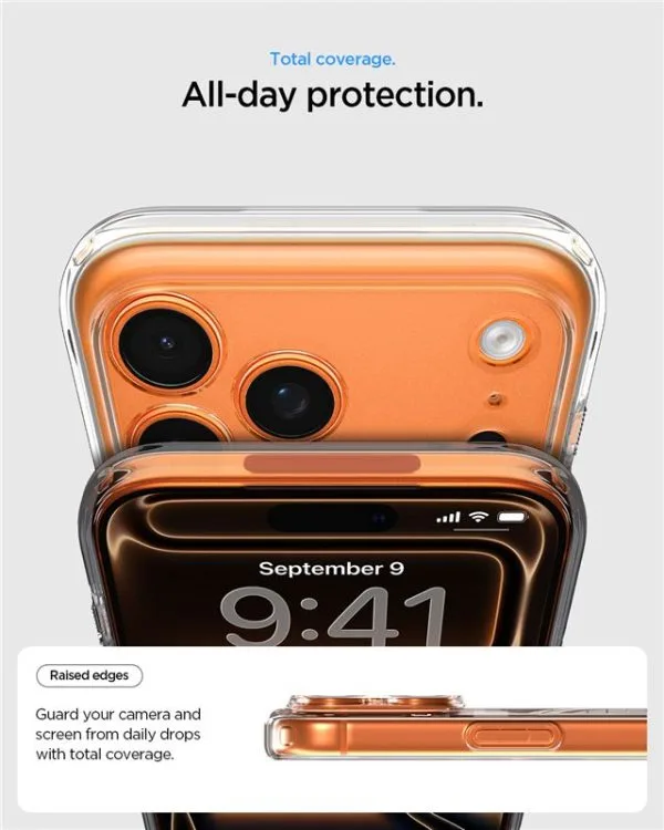 Θήκη Spigen Ultra Hybrid MagSafe – iPhone 17 Pro Max – Clear / Orange (ACS11109) - Image 4