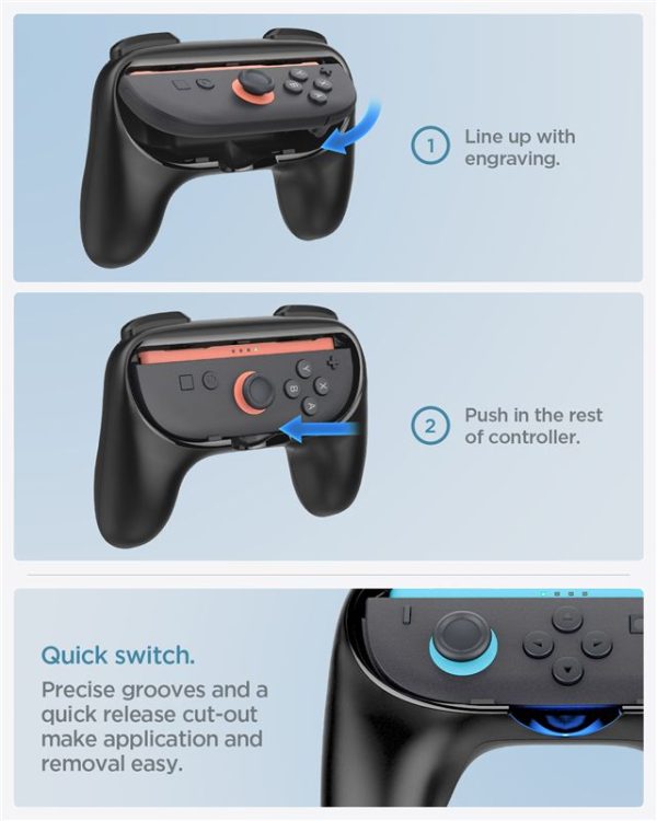 Spigen Joy-Con Grip NS100 Black- Nintendo Switch 2 (AGP10162) - Image 16