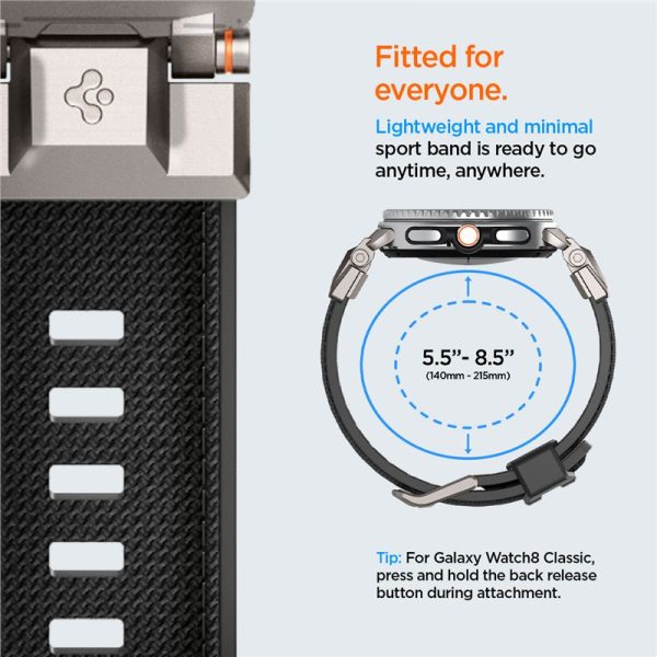 Spigen DuraPro Armor Black-Samsung Galaxy Watch 8 46/44/40mm (AMP10118) - Image 4